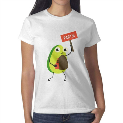 

Melinda Avocado Janpanese Womens White Tshirt Cotton Lovely T-Shirts
