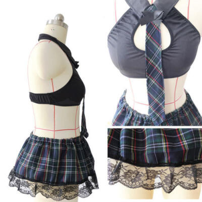 

Naughty Womens Lingerie England School Girl Costume Fancy Dress Uniform Outfit