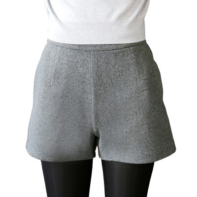 

Antarctic Nanjiren woolen shorts female high waist was thin casual pants A word wide leg shorts female gray S 15564