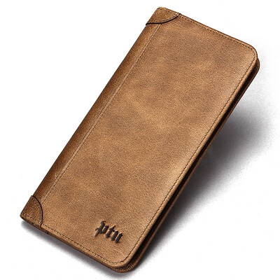 

PTU wallet male long section of the first layer of cowhide wallet business multi-card bit vertical section of the ticket holder large capacity leisure fashion men wallet PQB2045-6Y6 soil yellow