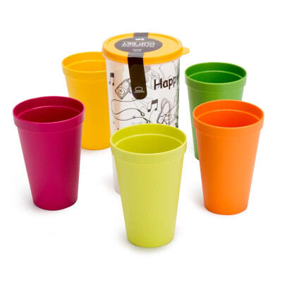 

LOCK & LOCK Outdoor Larynx Cup Cup toothbrush cup Non-sealed Rainbow Cup Set 6pcs HPP706S5