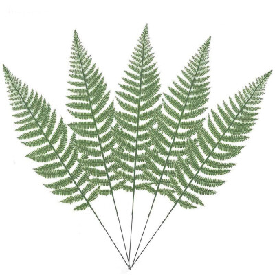 

UpperX 10PCS Artificial Boston Fern Bush Plant Faux Leaves Green Plants for Home Decor