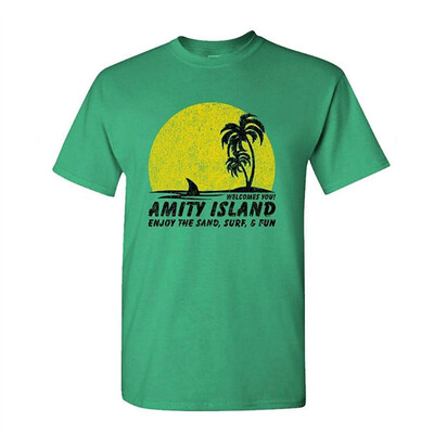 

Amity Island Horror Sharks Brody Great - Mens Cotton T-Shirt