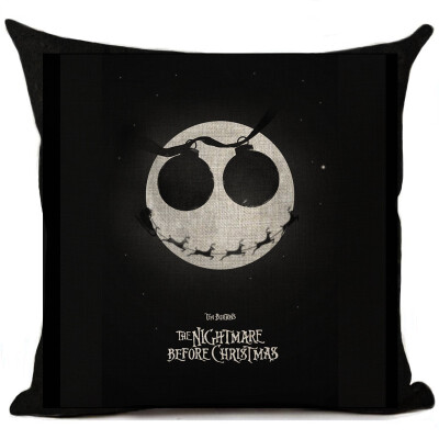 

Halloween Cartoon Skull Jack Cushion Cover Nightmare Before Christmas Printed Linen Throw Pillows Cover Decorative Pillowcase