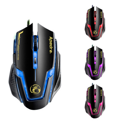 

Apedra A9 Wired Gaming Mouse Macro Definition Programming Four-Color Breathing Light Electrical Weight