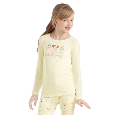 

VIV & LUL children's underwear sets girls autumn clothes autumn pants sets modal DL117190 tender yellow end full 120cm