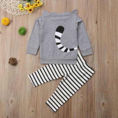 

2PCS Infant Toddler Kids Baby Girl Outfits Set Clothes T-shirt TopsLong Pants