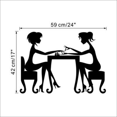 

UK Stock Lady Gel Nail Artist Manicure Home decor vinyl Wall sticker Wall Decals