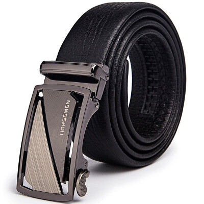 

Hysenheim Horsemen belt men's casual business first layer leather belt belt belt belt automatic belt buckle H91071A black