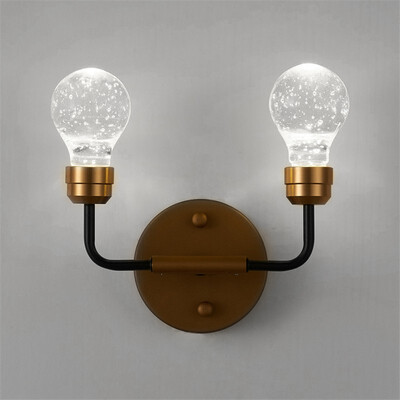 

Baycheer HL484554 Post Modern Wall Sconce 2 Light Bulb Shaped Glacier Wall Lighting in White Lighting