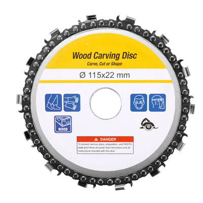 

4-12 Inch 13 Teeth Grinder Chain Disc 22mm Arbor Woodworking Carving Disc for 4-12" Angle Grinder