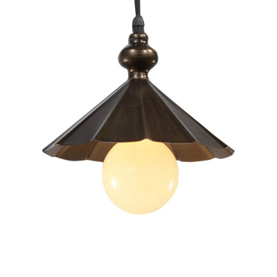 

Baycheer HL486949 Indoor Single Light Bronze LED Pendant 984" Width Down Lighting Pendant with Floral Shade