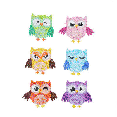 

5D DIY Diamond Painting Cute Owls Diamond Painting Kits 6 PCS Diamond Painting Stickers for Kids Adult Beginners