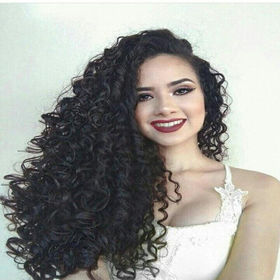 

Long Deep Curly Wave Virgin Human Hair Wigs Lace Front Wigs Glueless Full Lace Wigs Wigs Natural Color for Black Women