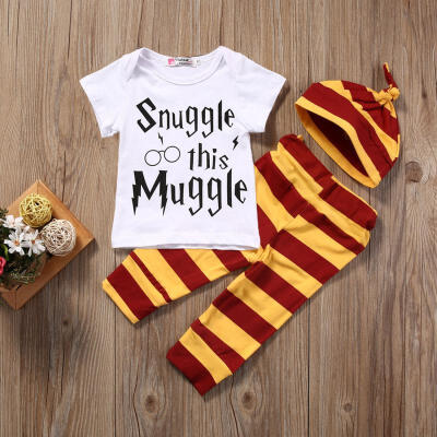 

Newborn Baby Boys Girls Muggle Rompers Tops T-shirt Pants Outfit Clothes 0-18M