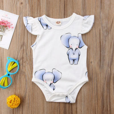 

Newborn Baby Boy Girl Elephant Summer Sleeveless Romper Clothes Jumpsuit Outfits