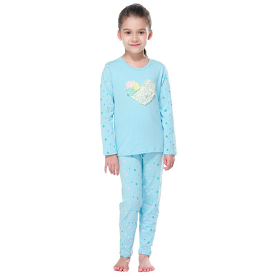 

Red beans (Hodo) children underwear women in the big children autumn and winter cotton ammonia underwear sets HD6010 light blue 165