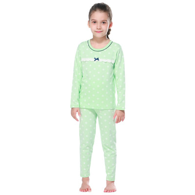 

Red beans (Hodo) children underwear women in the big children autumn and winter cotton and linen underwear sets HD6010 light green 120