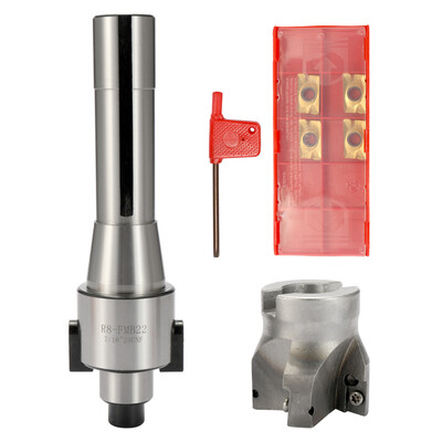 

R8-FMB22 Straight Shank Arbor 400R Face End Mill Cutter With 4PCS Carbide Inserts Turning Tool