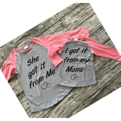 

Casual Mother & Daughter Matching Women Kids Girls Long Sleeve T-shirt Tops UK