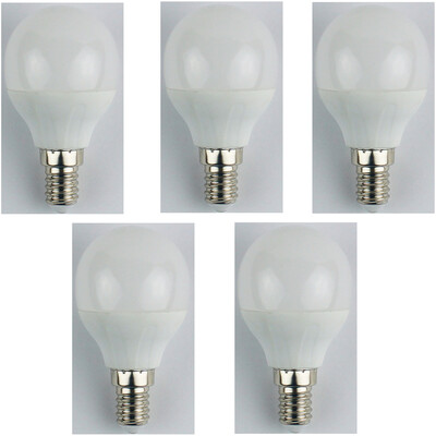 

5PCS 4W E14 LED Globe Bulbs G45 6 Leds SMD 3528 Warm White 310lm 3000K AC 110-240V