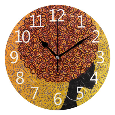

Wall Clock Vintage Woman Round Wall Clock Arabic Numerals Design