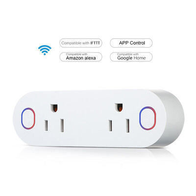 

Pack of 2 Mini 2 in 1 Smart Plug Socket Wireless APP Remote Control Power Socket Outlet Support Energy Monitor Timing Switch Compa