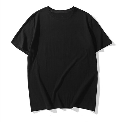 

Beijing Tokyo made JZAO mens black technology 5 seconds submerged solid color heavy round neck T-shirt black L 17596A