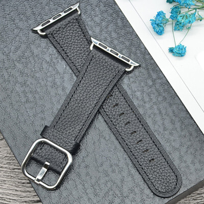 

Kebitt Leather Band for Apple Watch Series 4 3 2 1 38mm 42MM 40mm 44MM Replacement Watch Strap iWatch Band Steel Buckle