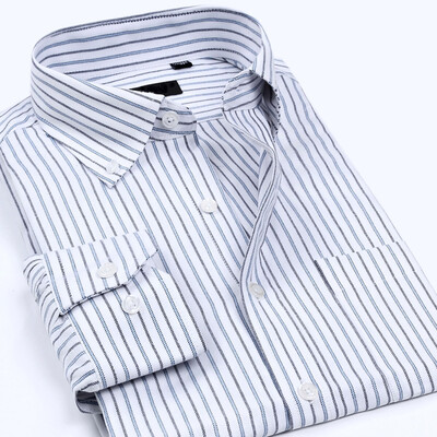 

Men's business casual long-sleeved striped shirt