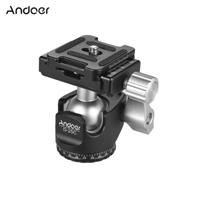 

Andoer D-25C CNC Machining Aluminum Alloy Double Notch Ball Head Mini Ballhead Low Center of Gravity for Manfrotto etc Tripod Mono