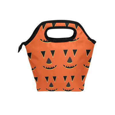 

Lunch Tote Bag Smile Expression Travel Picnic Insulated Lunch Handbags Portable Zipper Lunch Bag Box