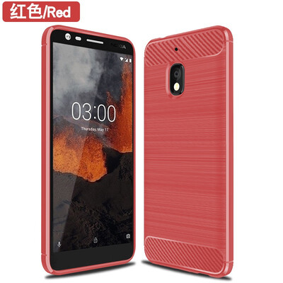 

Fivice Nokia 2 2018 case Brushed carbon fiber silicone anti-fall soft shell phone case