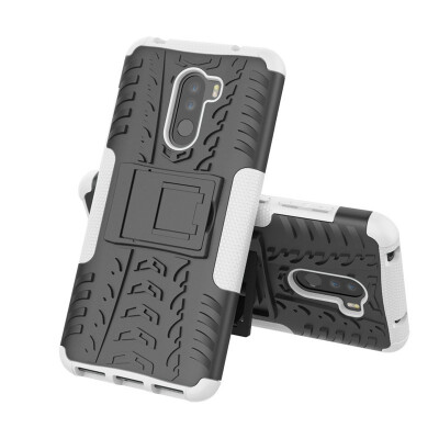 

Fivice Xiaomi POCO F1 Case TPU anti-fall tire pattern back clip bracket phone case