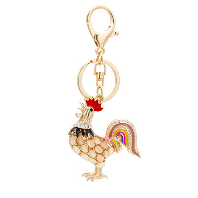 

Twinkle Cock Charms Crystal Rooster Phone Case Straps Shining Chanticleer Rhinestones Keychain Car Diamonds Pendant Alloy Jewelry