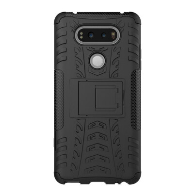 

Fivice LG V20 Case TPU anti-fall tire pattern back clip bracket phone case