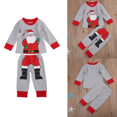 

AU Stock Christmas Cotton Sleepwear Kids Boys Girl Cotton Nightwear Pjs Pajamas
