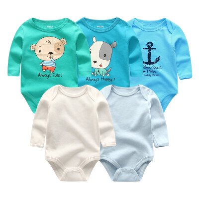 

5PCS Long Sleeve Baby Rompers Baby Boy Clothes Cotton Bodysuits Newborn One-Pieces Baby Girl Clothes Babywear Girls Clothing Sets