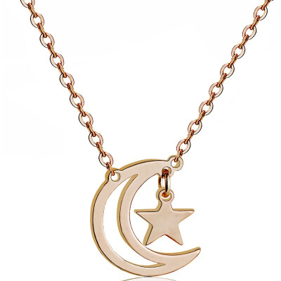 

YISHIZHIAI Star Moon Pendant New Necklace Clavicle Necklace Fashion Womens Accessories 4496