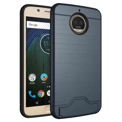 

Fivice Moto G5S Plus Case TPU all-inclusive anti-drop brushed card with bracket mobile phone case
