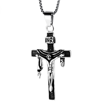 

Catholicism Jesus Titanium steel Pendant Religious belief Ornaments Necklace Cross - 24 Inch