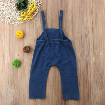 

Summer Kids Girls Denim Strap Romper Jumpsuit Playsuit Outfit Clothes Overalls