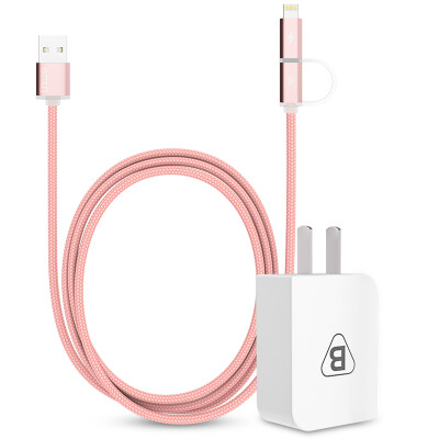 

BIAZE 5V / 2A Charger + Lightning / Micro 2-in-1 mobile phone data cable charging line K2 rose gold support Apple Andrews Samsung millet Huawei M2 + K2