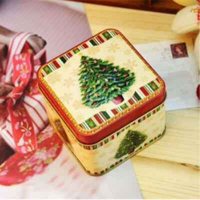 

Mini Square Christmas Candy Gift Tin Box New Year Kids Gift Packing Boxes