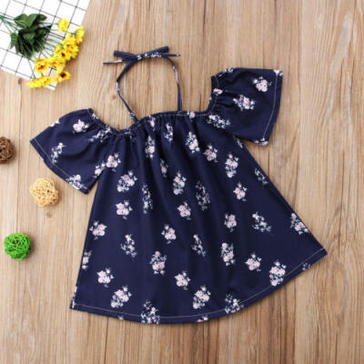 

Floral Toddler Kids Girls Woven Halter Summer Party Dress Sundress Clothes 1-6Y