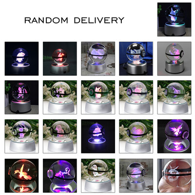 

3D Crystal Pokemon Elf Ball Base Night Light Home Desk Table Decor Balls Base with LED Lamp