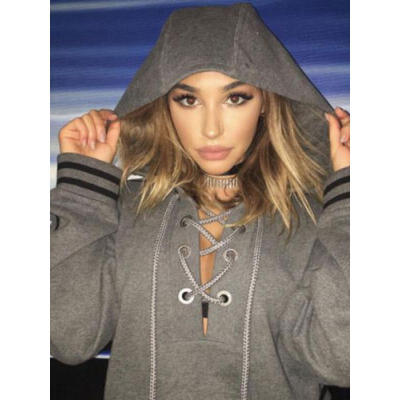 

Women Long Sleeve Hoodie Sweatshirt Sweater Casual Crop Top Coat Pullover Tops C