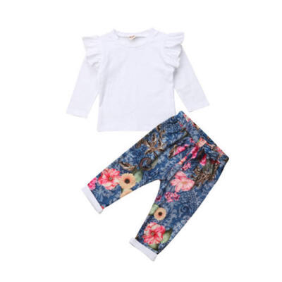 

2pcs Newborn Baby Kids Girls Clothes Long Sleeve T-shirt TopsPants Outfits Set