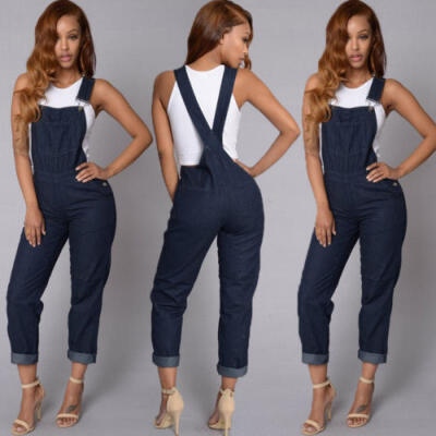 

US Women Fashion Denim Jeans BIB Pants Overalls Straps Jumpsuit Rompers Trousers