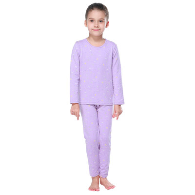 

Red beans (Hodo) children's underwear set female large children's cotton ammonia 97% cotton home service pajamas suit HD6012 purple 165